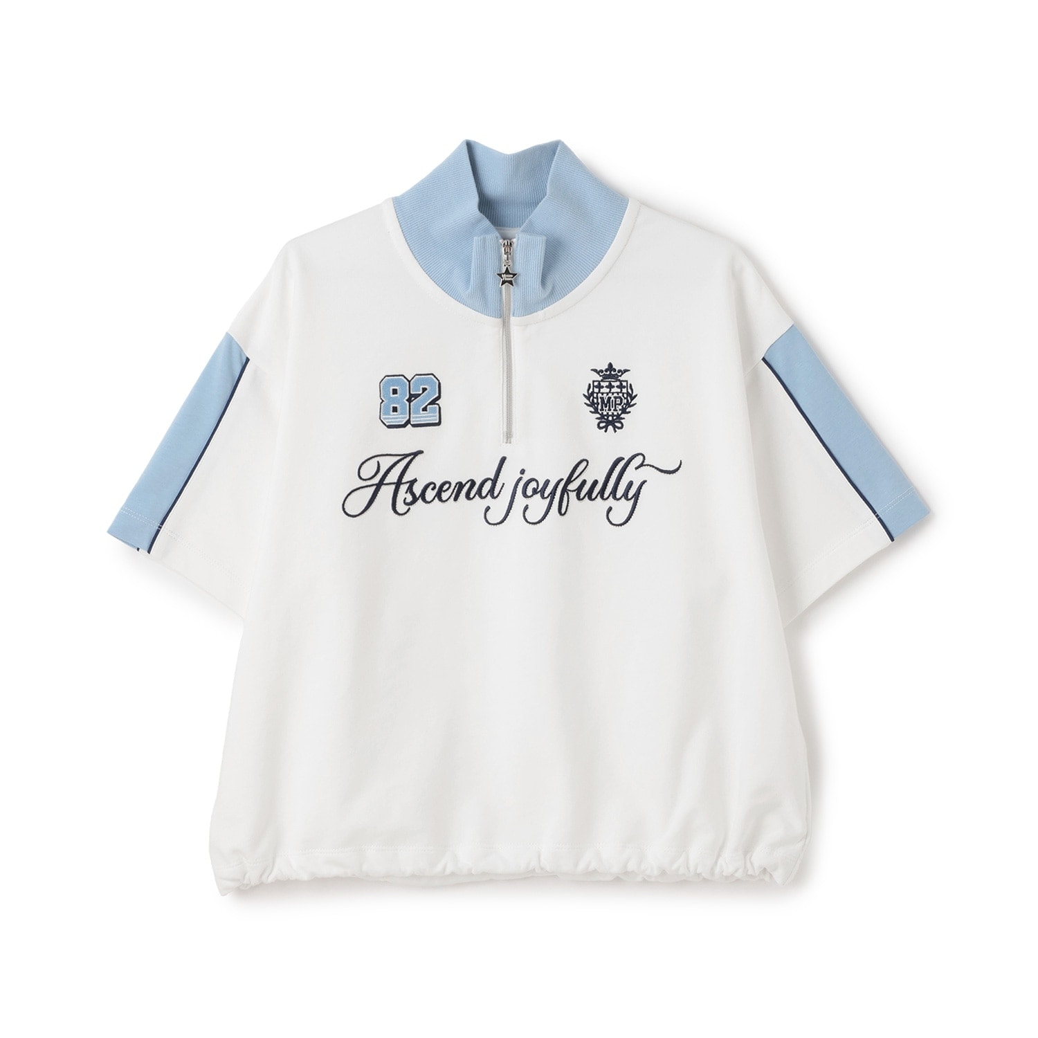 ハーフジップ半袖Tシャツ