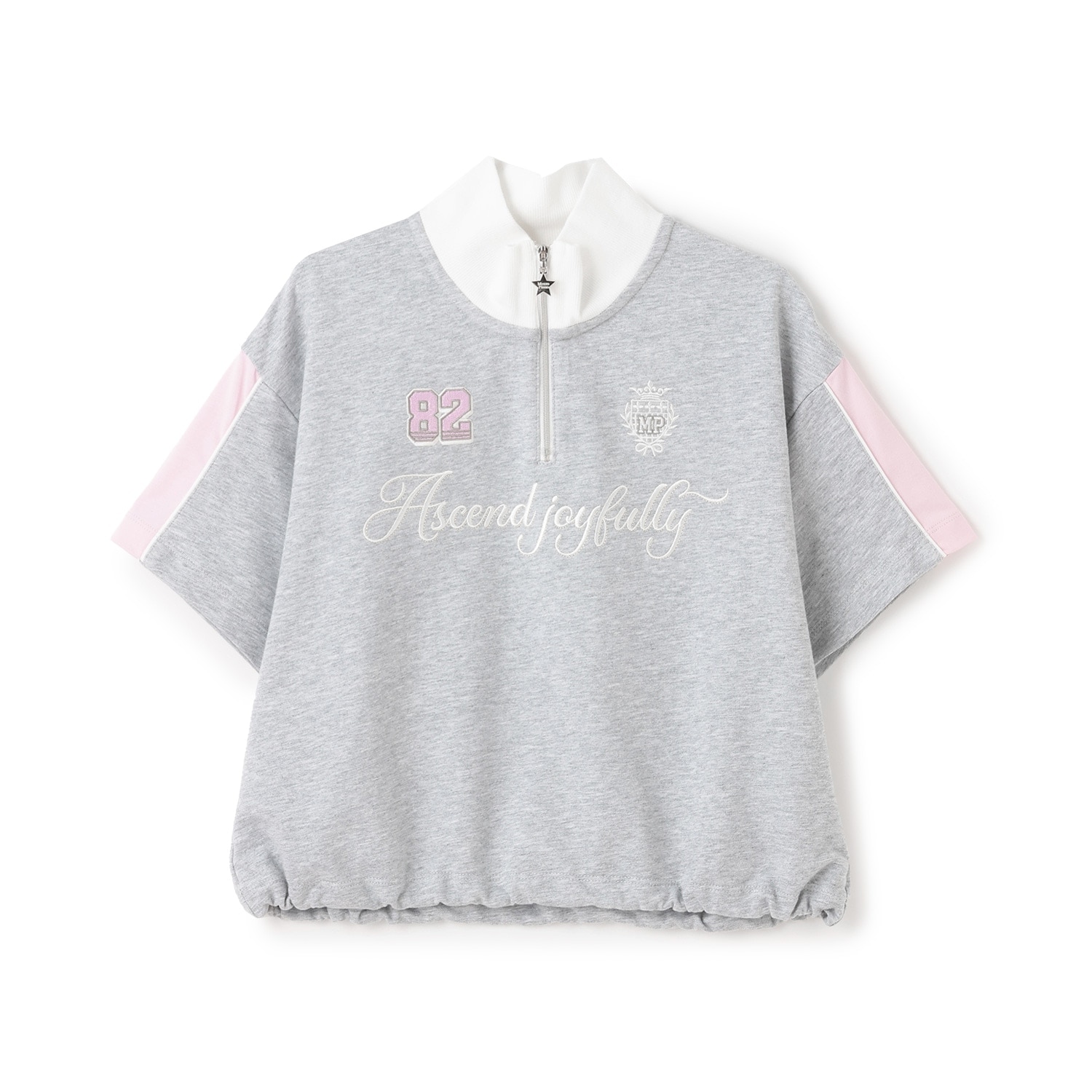 ハーフジップ半袖Tシャツ