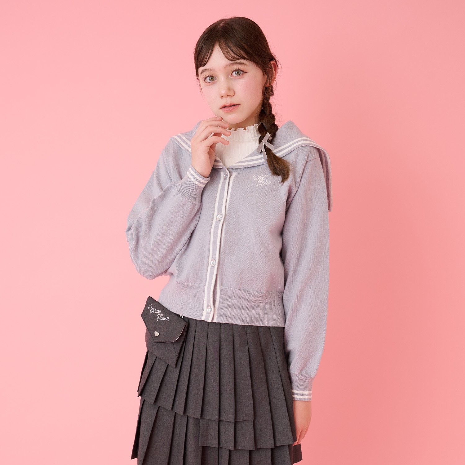 セーラーカーディガン＆ハイネックTシャツセット