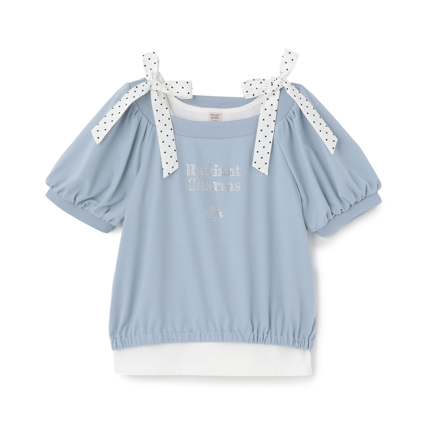 【接触冷感】肩リボンタンクトップ＆Tシャツセット