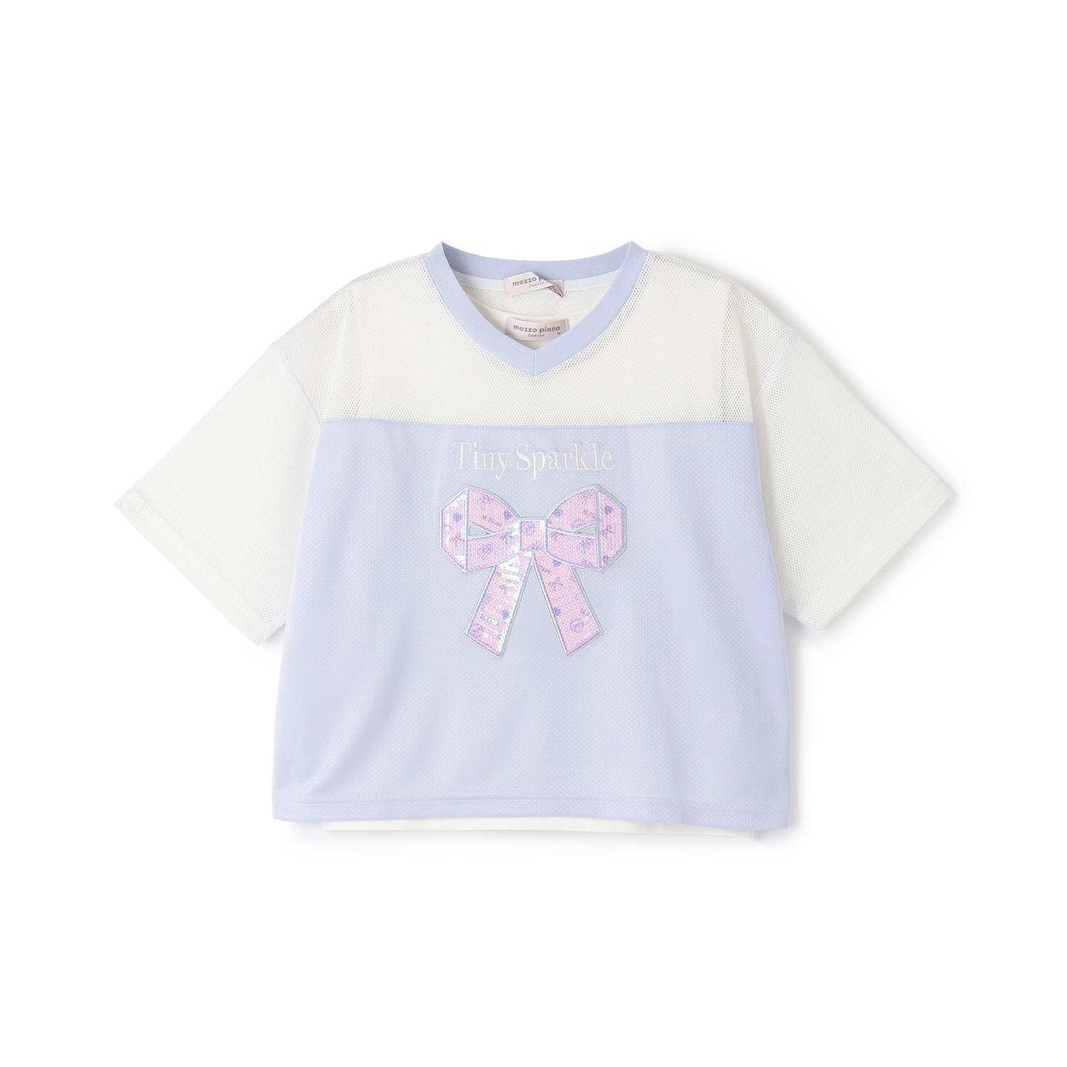 【吸水速乾】【接触冷感】メッシュドッキングリボンアップリケTシャツ＆タンクトップセット