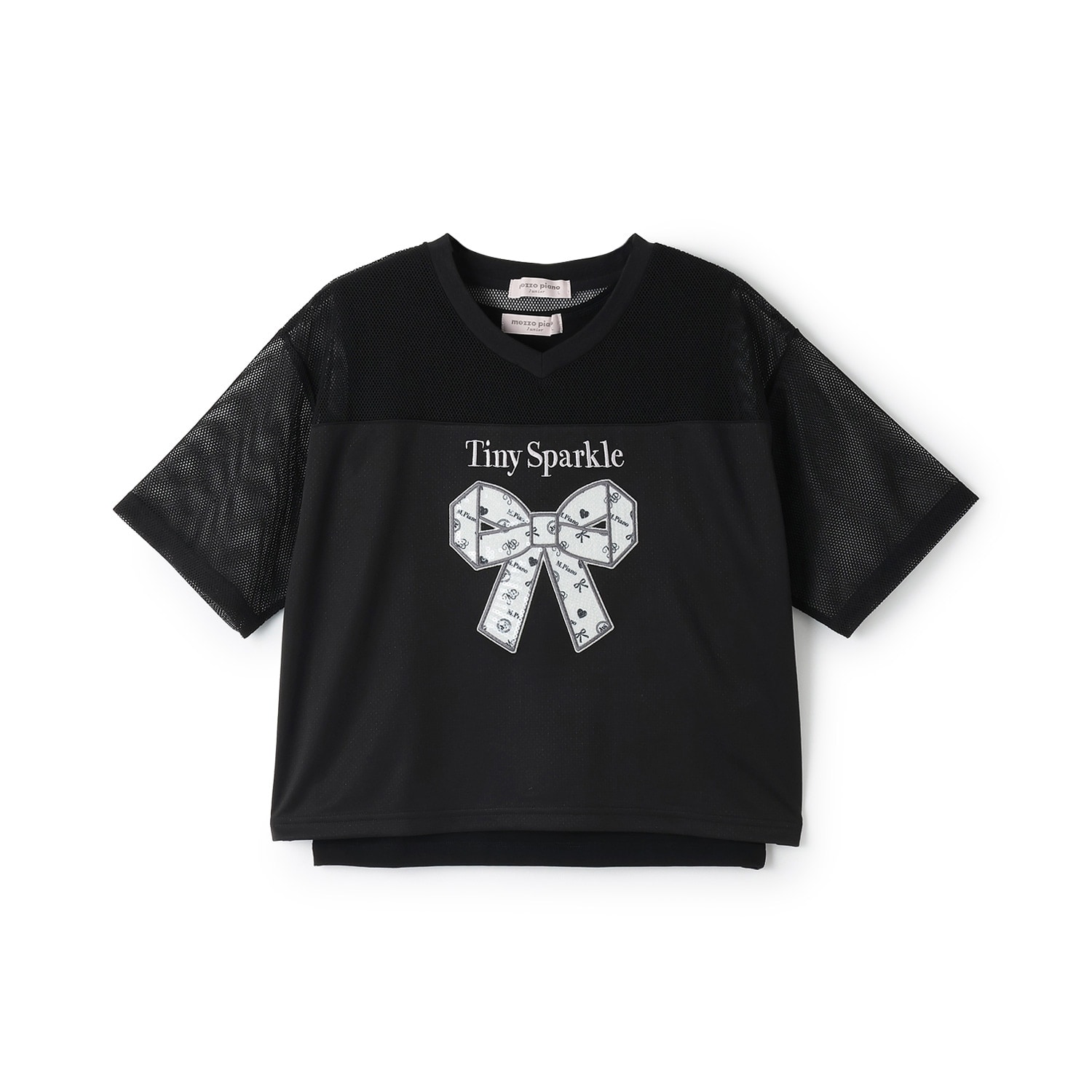 【吸水速乾】【接触冷感】メッシュドッキングリボンアップリケTシャツ＆タンクトップセット