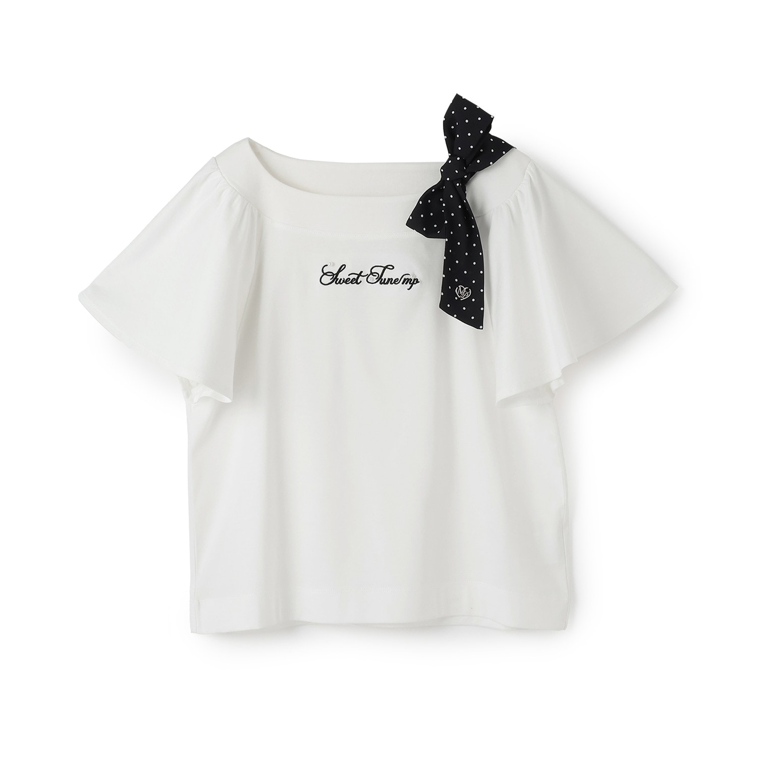 【接触冷感】フレアスリーブリボンTシャツ