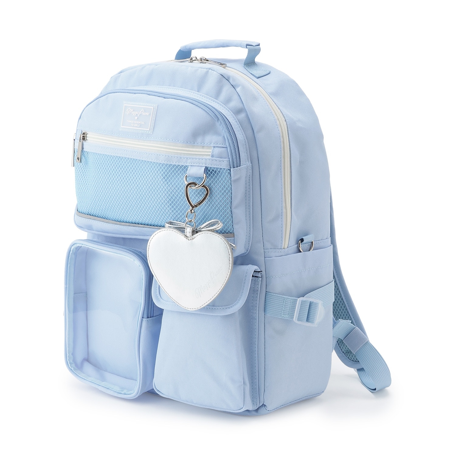 【撥水】チャームつきクリアポケットリュック　20L