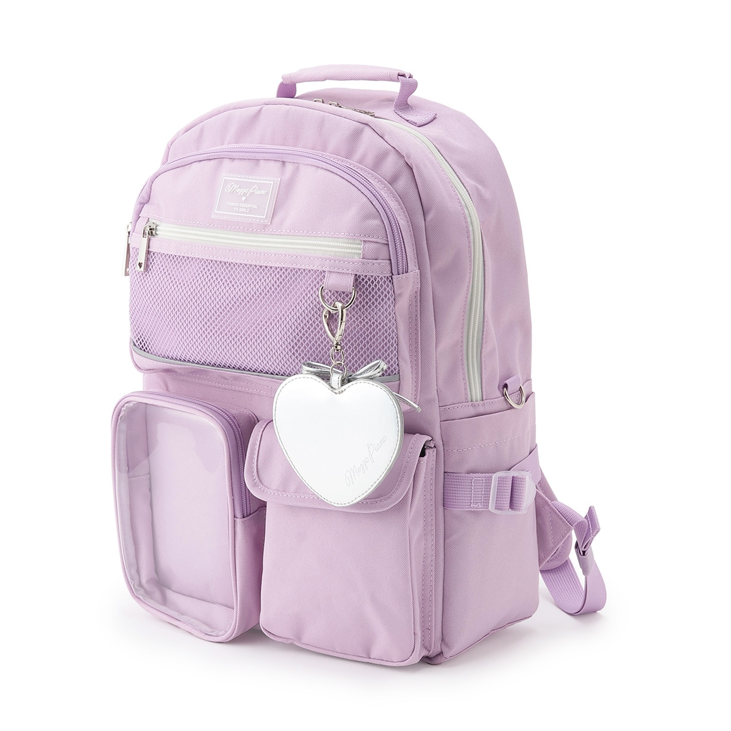 【撥水】チャームつきクリアポケットリュック　20L