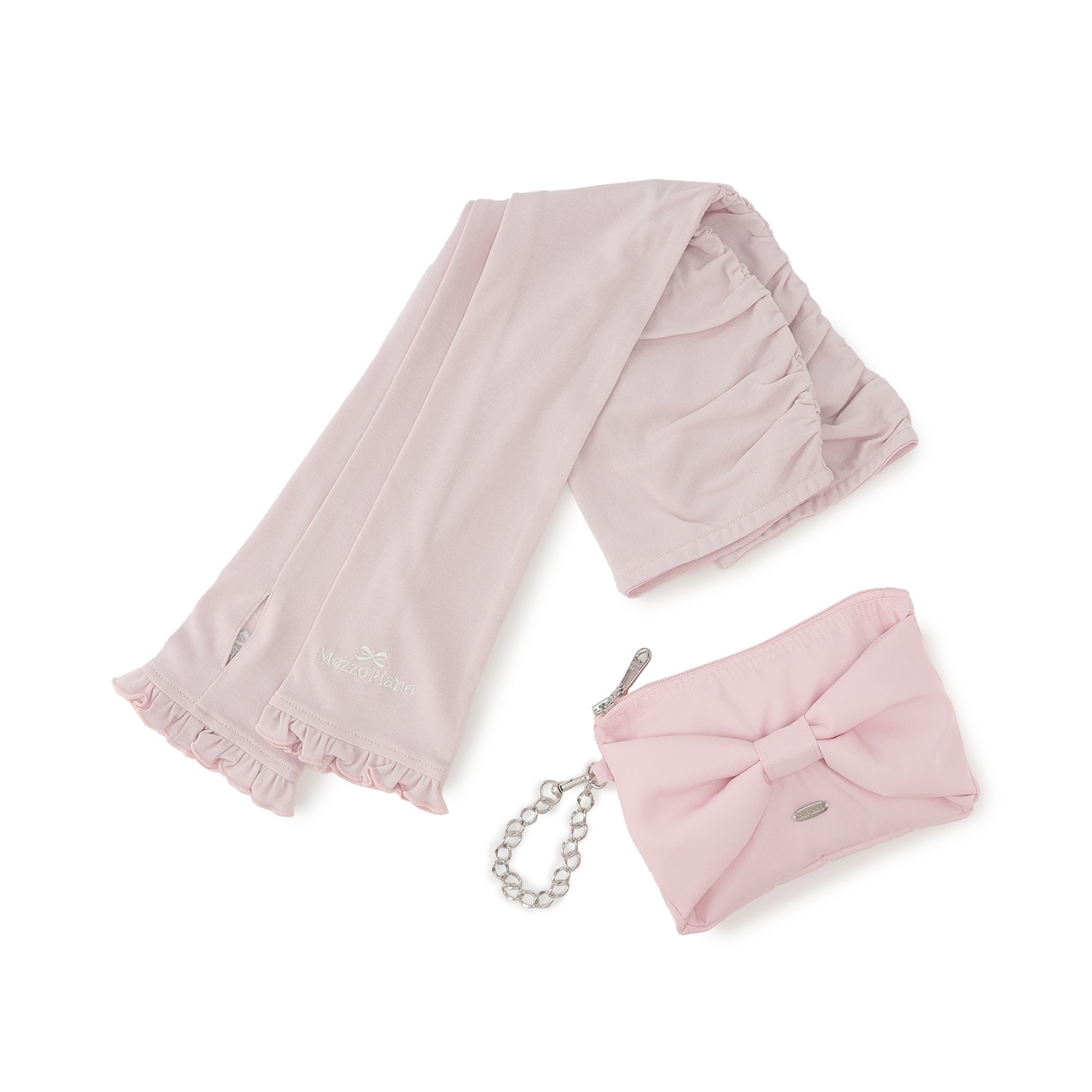 【UVカット・接触冷感】リボンポーチつきアームカバー