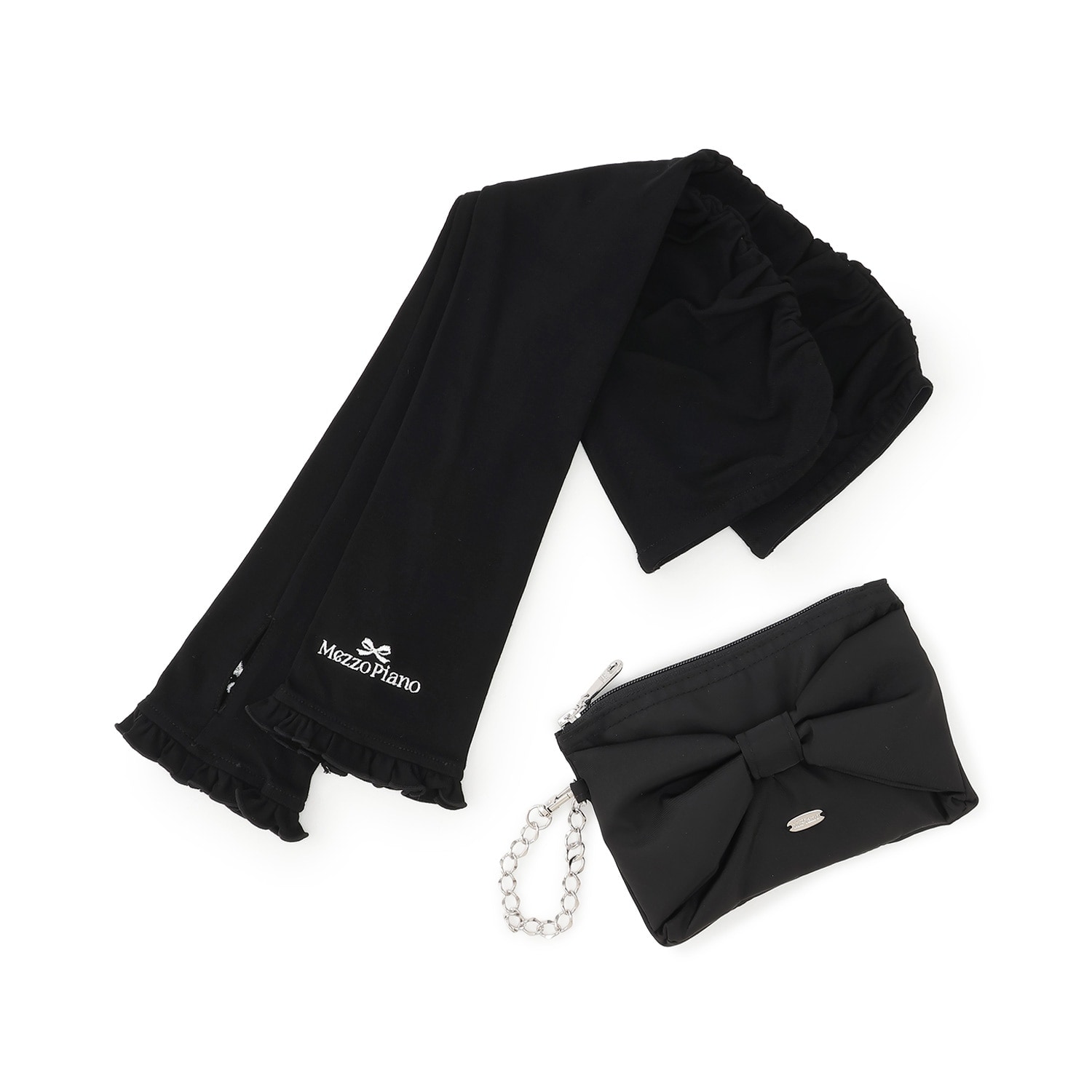 【UVカット・接触冷感】リボンポーチつきアームカバー