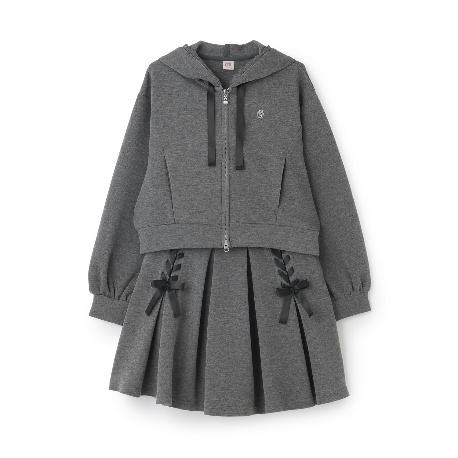 フード口レースパーカ×レースアップスカパンセット