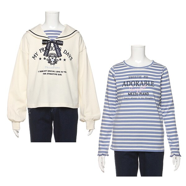 ボーダーTシャツ＆セーラートレーナーセット