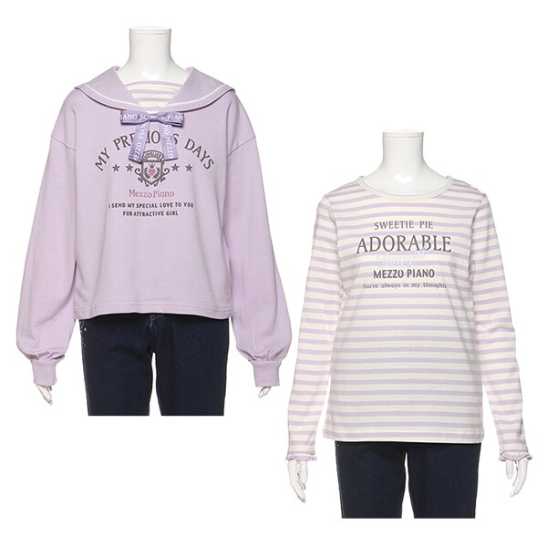 ボーダーTシャツ＆セーラートレーナーセット