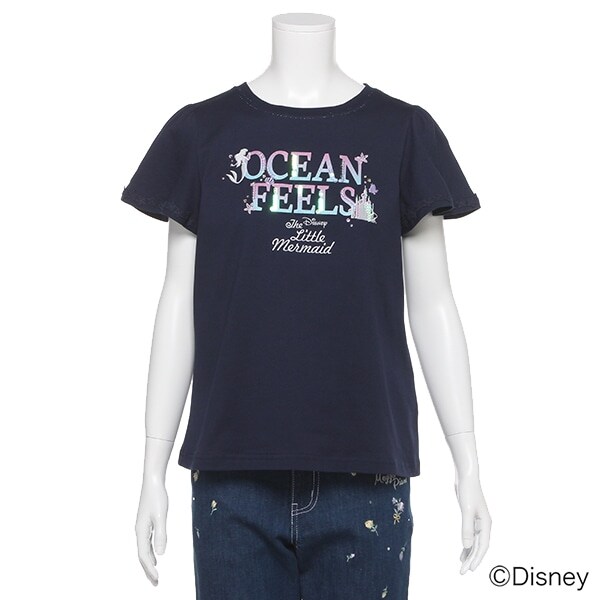 Narumiya Online ナルミヤ オンラインの公式通販サイト Disney リトル マーメイド フレアスリーブtシャツ S 140 紺 ジュニア
