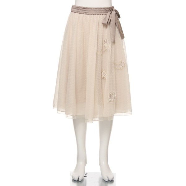 刺しゅうアップリケチュールスカート