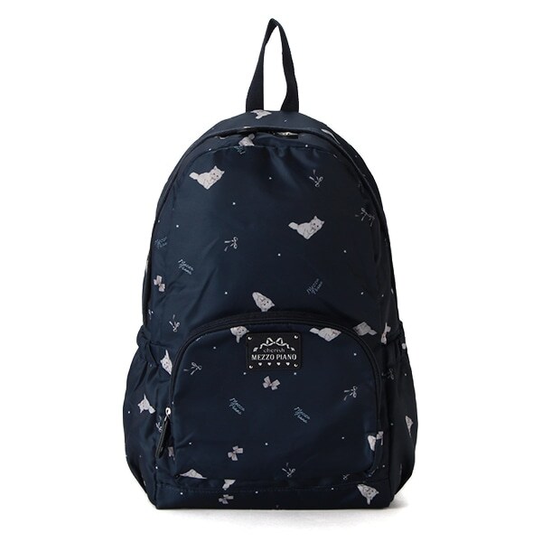 NARUMIYA ONLINE｜ナルミヤ オンラインの公式通販サイトネコリボン総柄リュック(F 紺) ジュニア