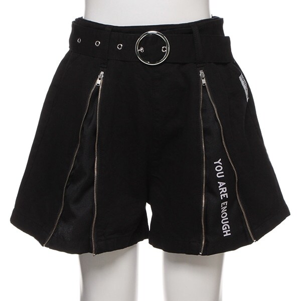 ベルトつきフロントジップキュロット