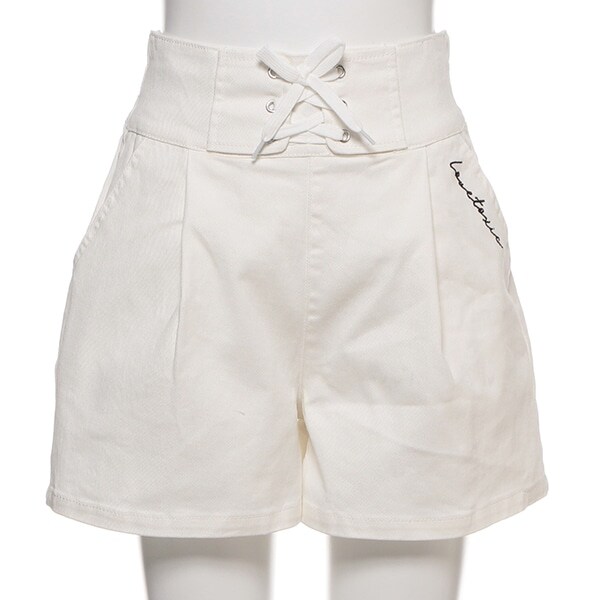 Narumiya Online ナルミヤ オンラインの公式通販サイトレースアップハイウエストショートパンツ S 140 サックス ジュニア