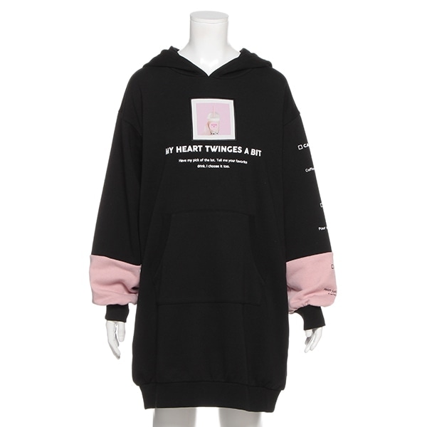 裏毛 スイーツアイコンパーカーワンピース