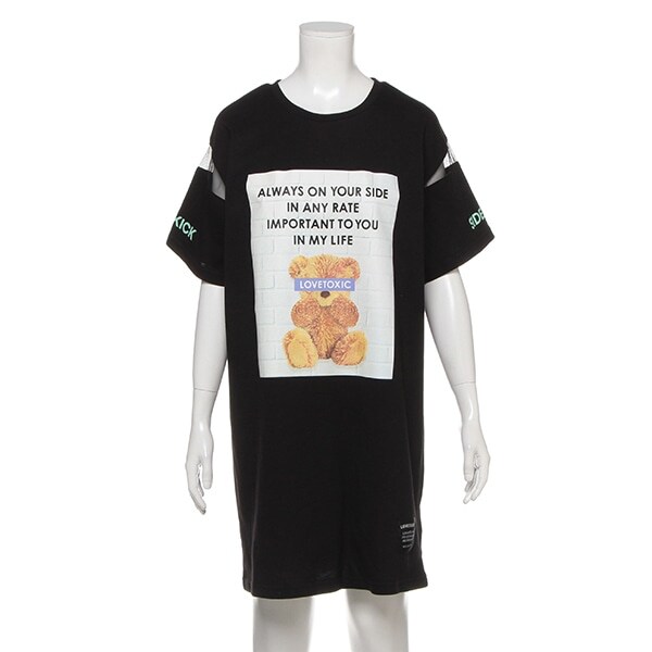 ベアボックスロゴプリントTシャツワンピース