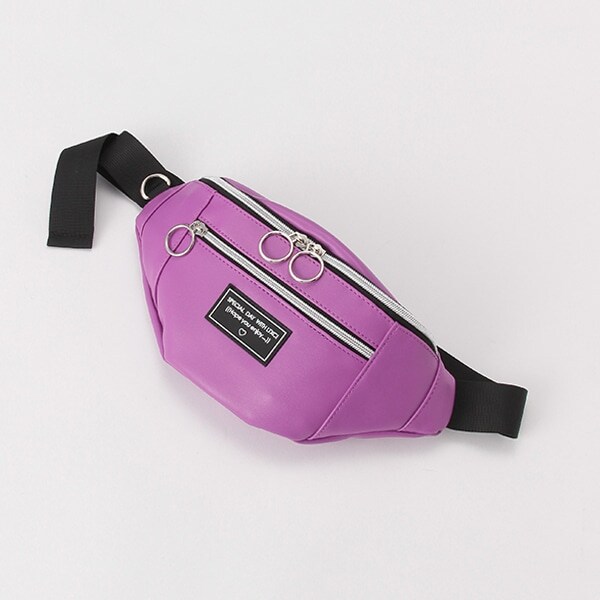 ワンポイント合皮ウエストバッグ