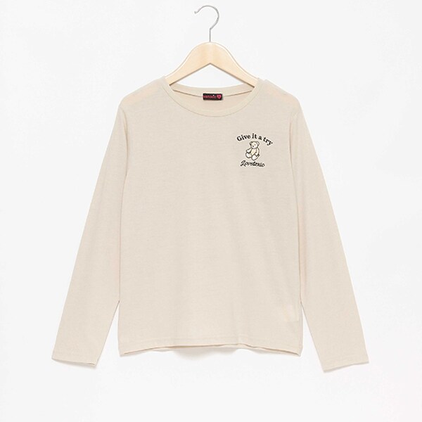 モチーフ刺しゅうバックデザインTシャツ