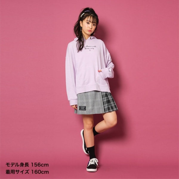 裏毛 袖ロゴワイドパーカー