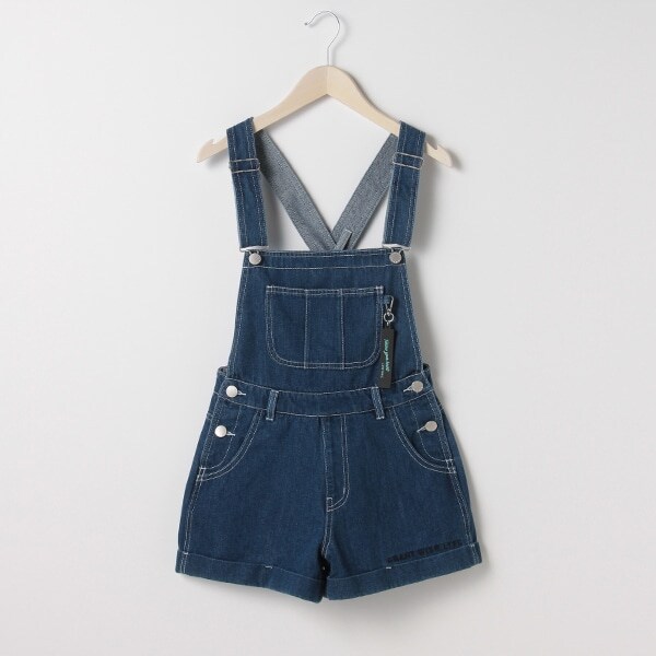 ロゴチャームつきショートサロペット