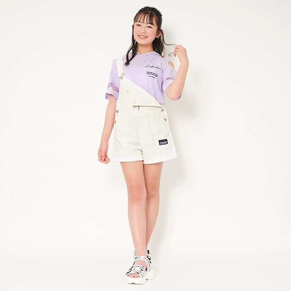ハーフZIPショートサロペット