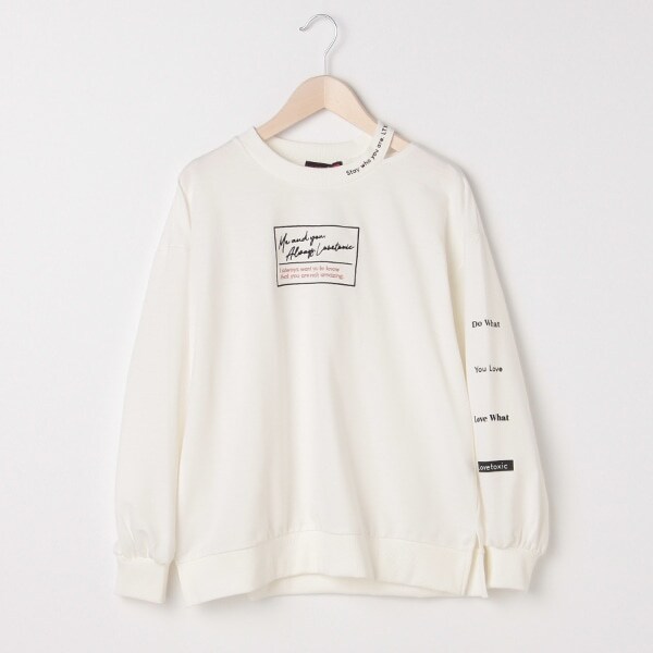 ミニ裏毛 衿スリットロゴトレーナー