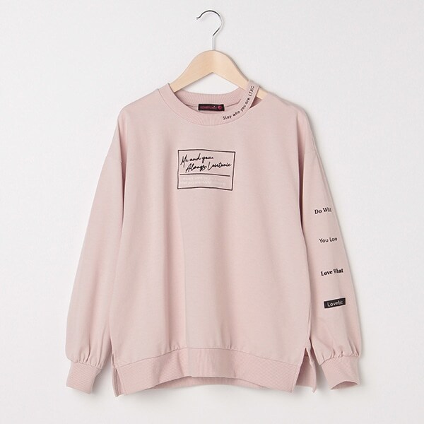 ミニ裏毛 衿スリットロゴトレーナー