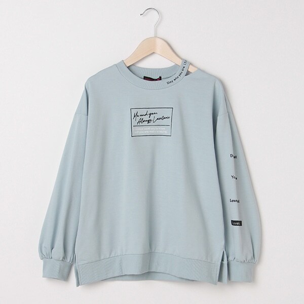 ミニ裏毛 衿スリットロゴトレーナー