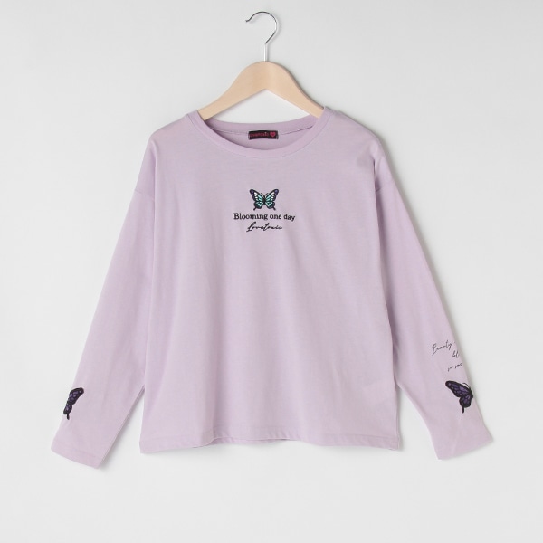 NARUMIYA ONLINE｜ナルミヤ オンラインの公式通販サイトバタフライ刺しゅうTシャツ(S(140) 黒): ジュニア