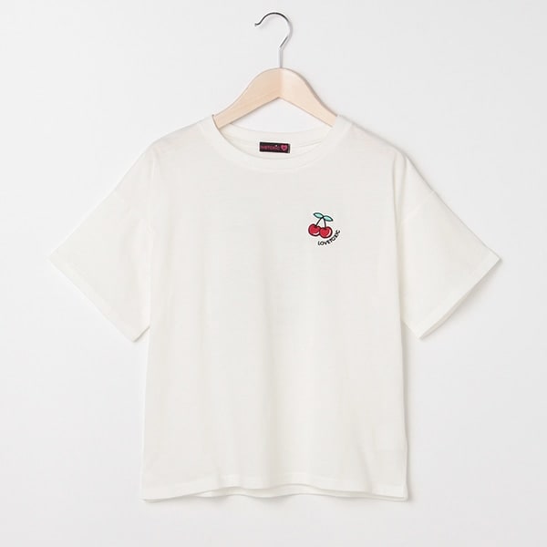 モチーフ刺しゅうゆったりTシャツ