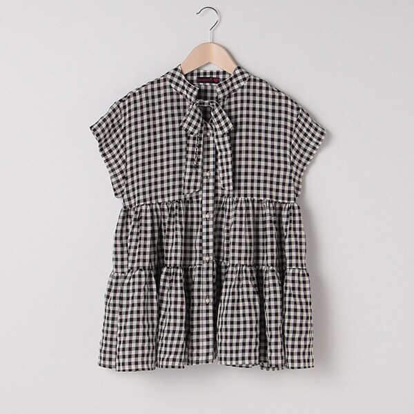 リボンつきティアードブラウス