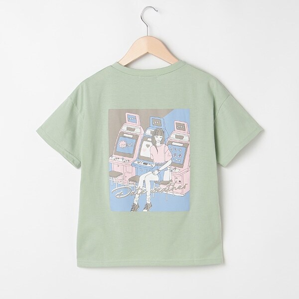 Narumiya Online ナルミヤ オンラインの公式通販サイトバックイラスト半袖tシャツ Ss 130 エメラルド グリーン ジュニア