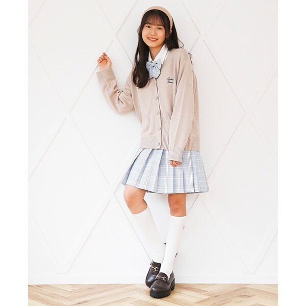 リボンつきチェックプリーツスカパン