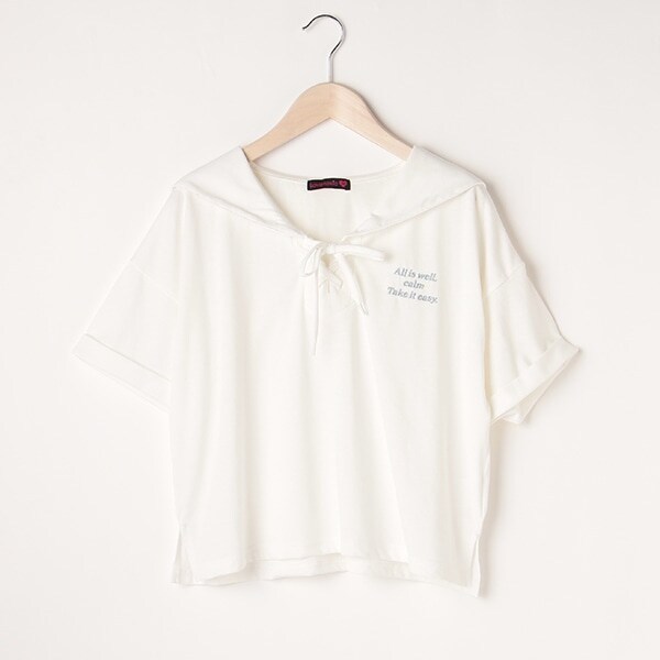 セーラーカラー半袖Tシャツ