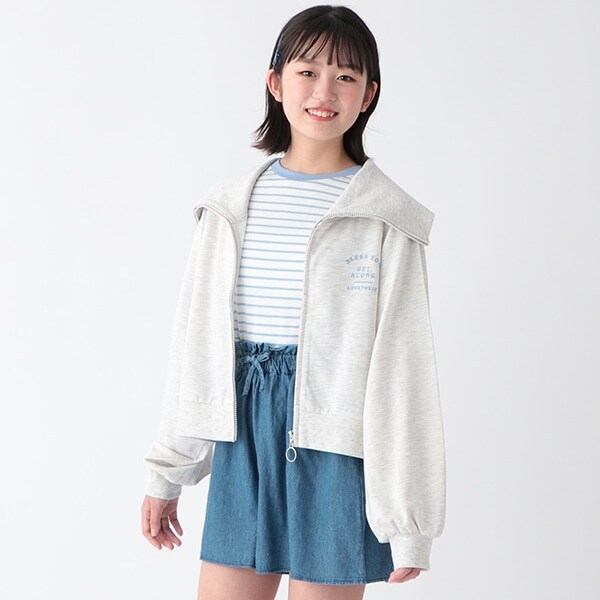 NARUMIYA ONLINE｜ナルミヤ オンラインの公式通販サイトセーラーカラーZIPパーカ(S(140) シロ杢): ジュニア