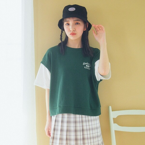 ワッフルレイヤード半T