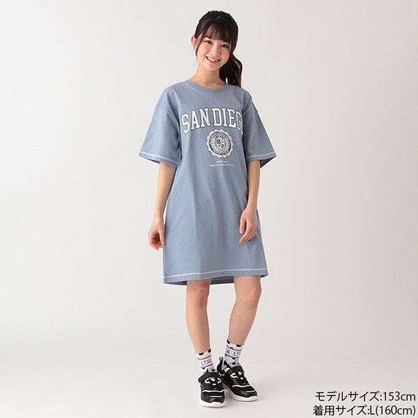 カレッジロゴTシャツワンピース