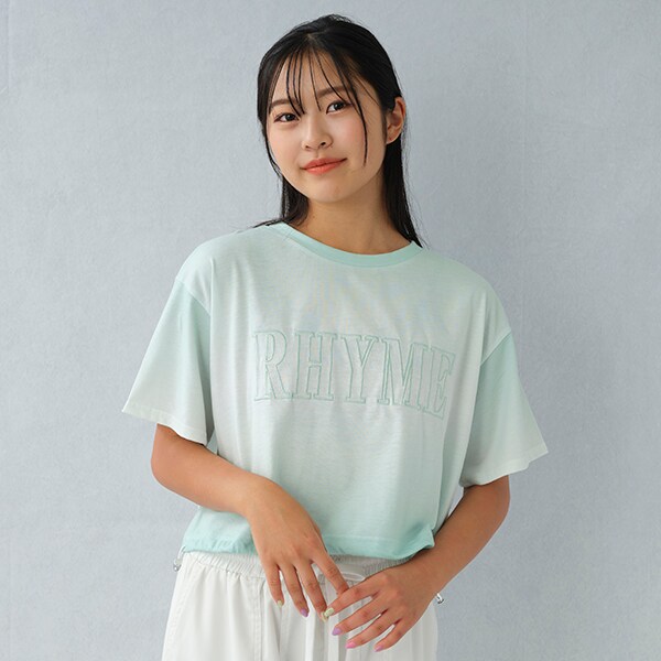 Tシャツ　グラデーション　140 半袖　グリーン　グレー