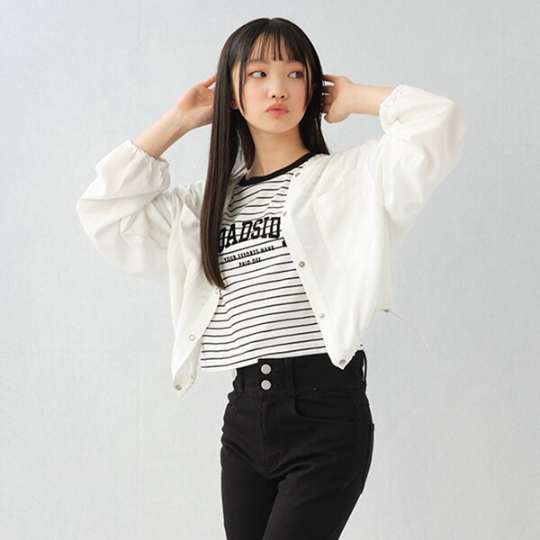 FRAMeWORK 24SSラミースタンドブルゾンシアーシャツ シアーシャツブルゾン(S(140) ピンク): ジュニア - ナルミヤ