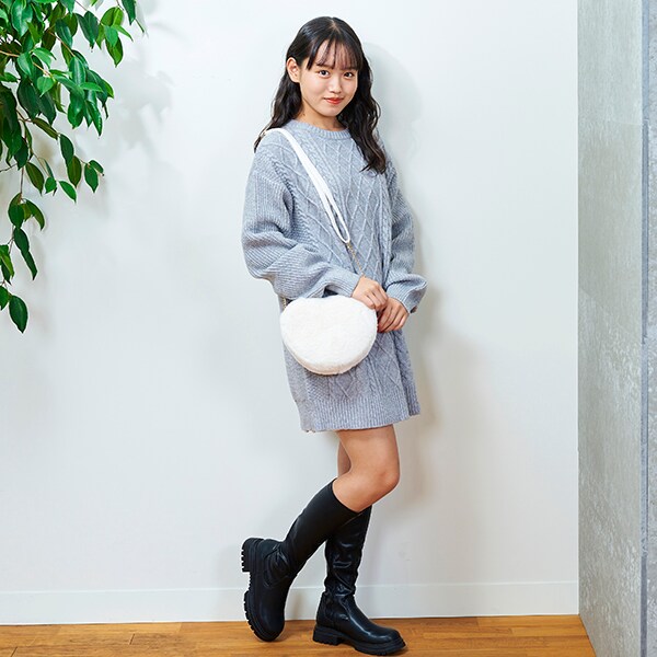 【WEB・一部店舗限定】【マシンウォッシャブル】ケーブルニットワンピ