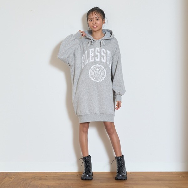 GOODPRICE】裏起毛パーカワンピース(S(140cm) グリーン GOODPRICE】裏起毛パーカワンピース(S(140cm) グリーン