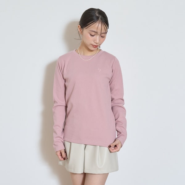 【ベーシック/裏起毛】テレコ長袖Tシャツ