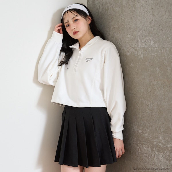 【Reebok】クロップドハーフZIP