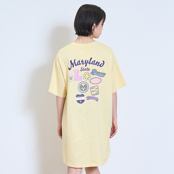 冷感バックワッペンワンピ