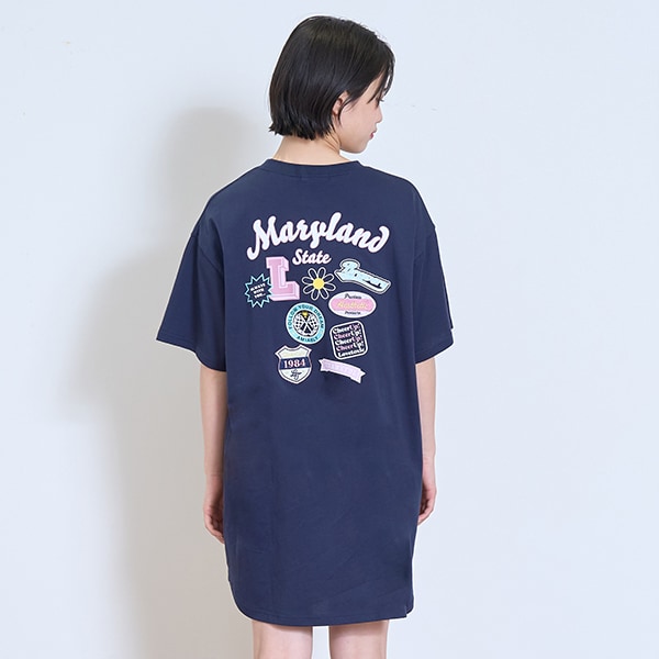 冷感バックワッペンワンピ