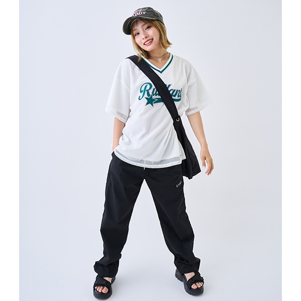 パンツ Piiiiii ビッグロゴ刺しゅう裏毛パンツ(80cm トップ グレー): キッズ