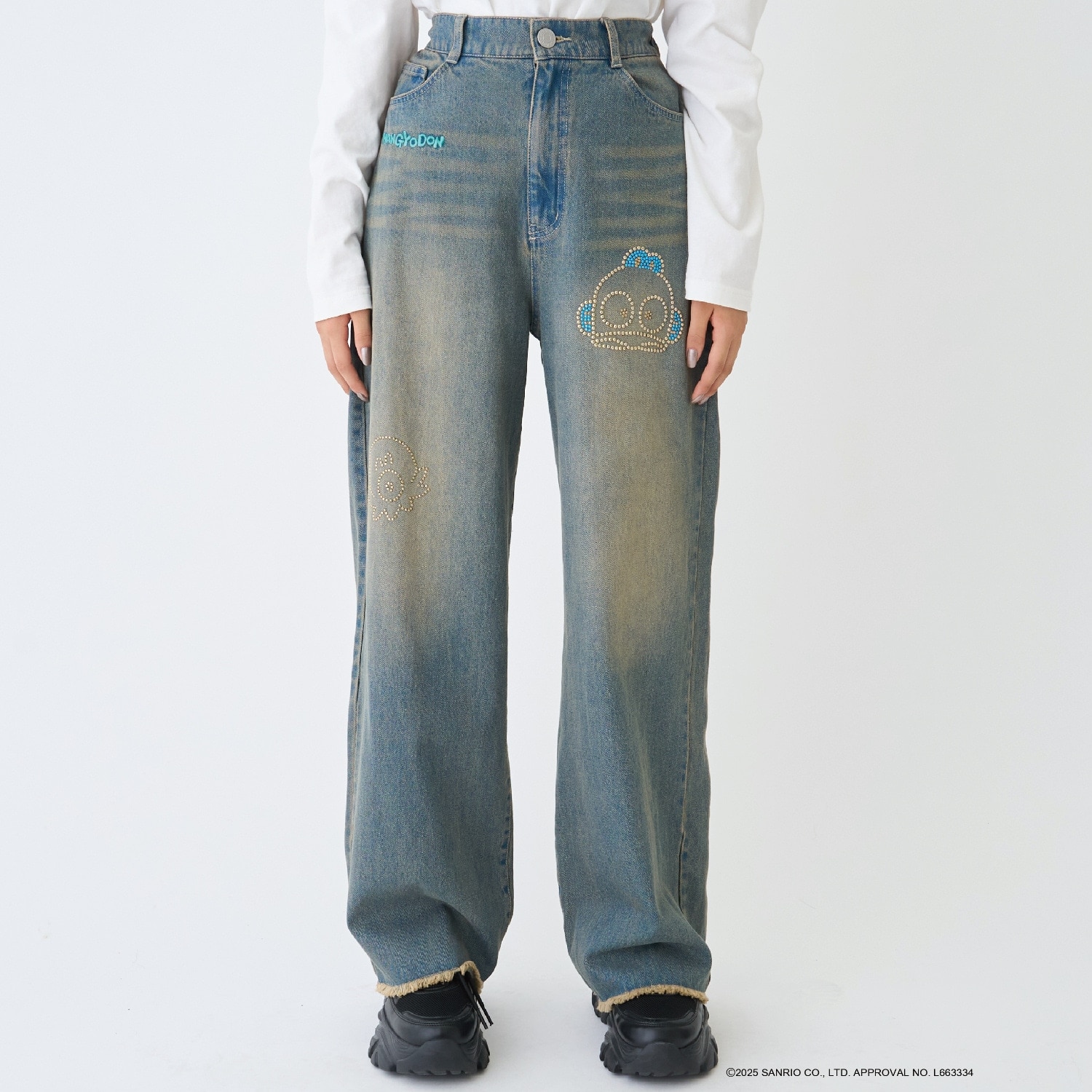 【サンリオキャラクターズ】デニムワイドパンツ