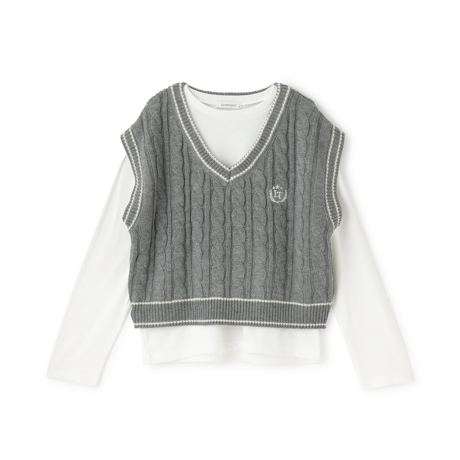 【GOODPRICE】ケーブルニットTシャツSET