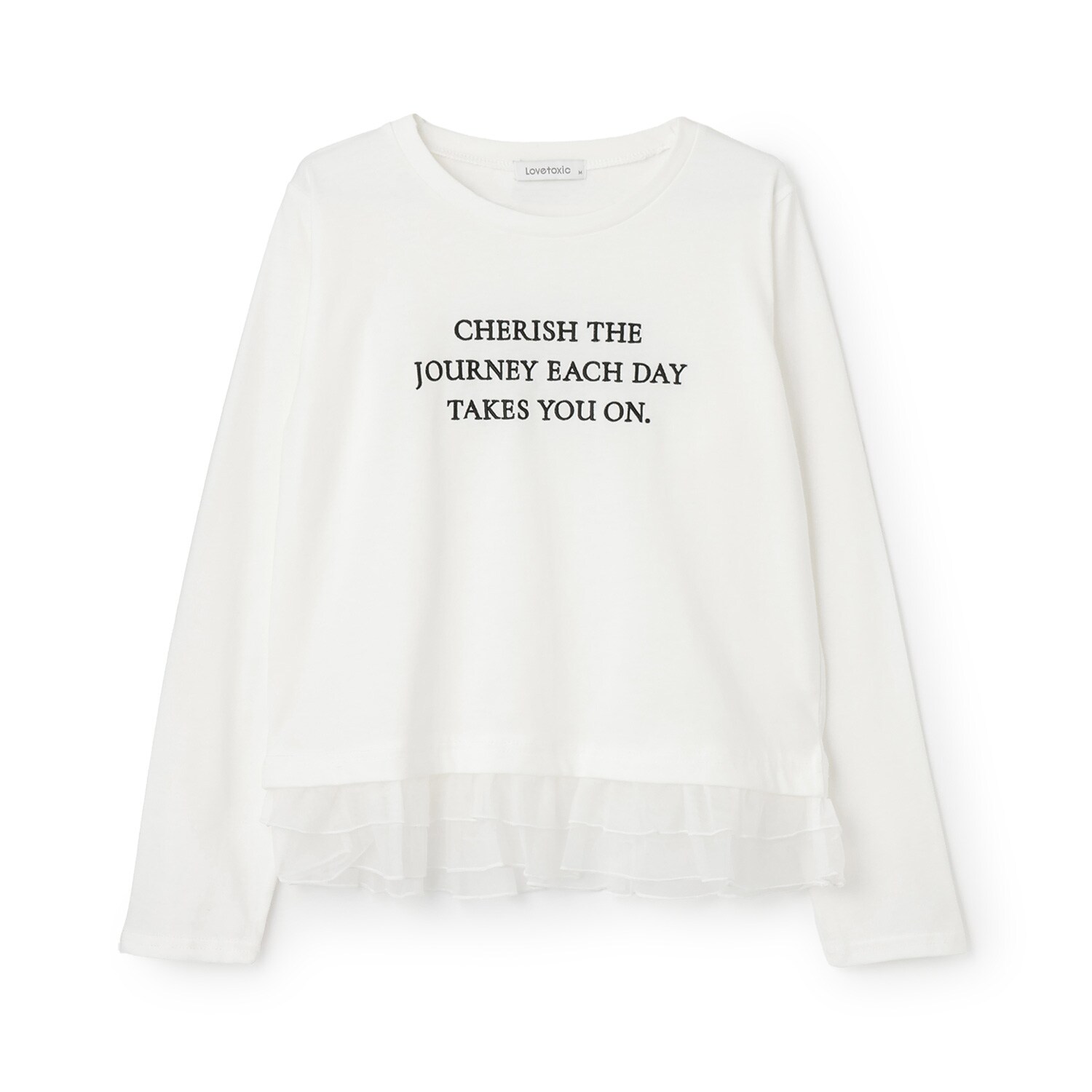 チュールペプラム長袖Tシャツ